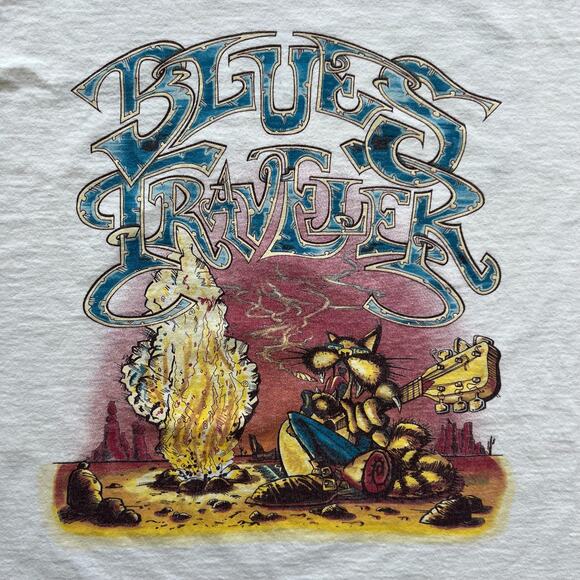 Vintage 90s Blues Traveler Straight On Till Morning Tour Band Shirt FOTL USA L - Picture 3 of 10